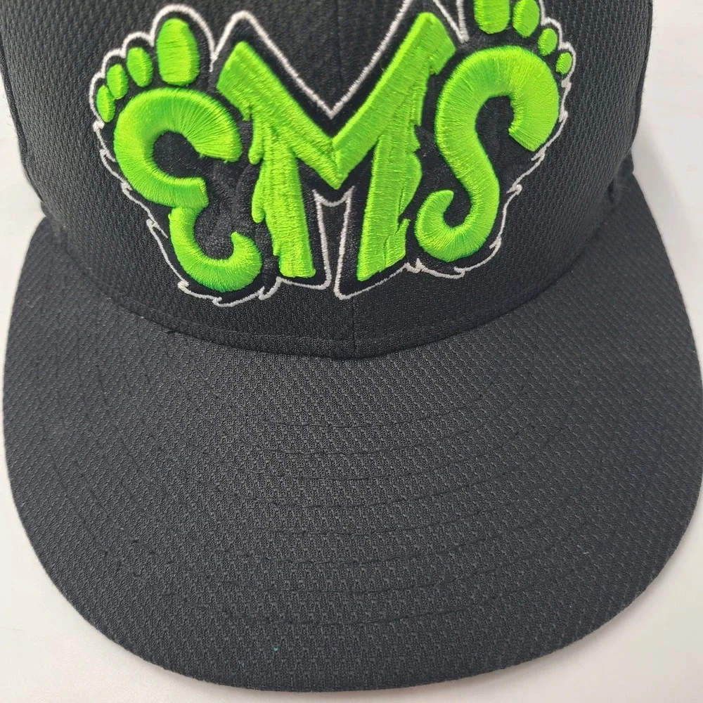 Eugene Emeralds Hat Fitted 6 3/4 New Era 59Fifty‎ Black Green MiLB Baseball Logo